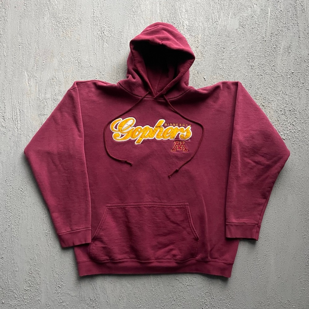 Vintage Minnesota Gophers Hoodie Mens Large Maroon 90s CI Apparel